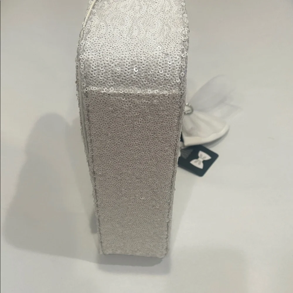 Disney Lounge fly White Sequin I do Wedding Bow Handbag New w tags